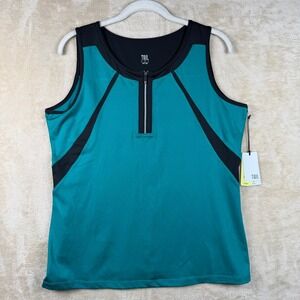 Tail Activewear NWT Womens L Emerald Black Tennis Pickleball Tank Top Athleisure